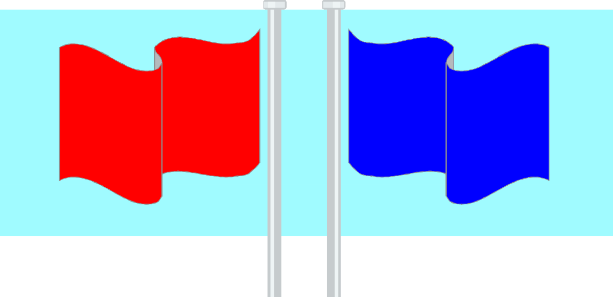 two flags with red and blue colors clip art png transparent Red and Blue Flags Clipart - Perfect Borders for Business Designs