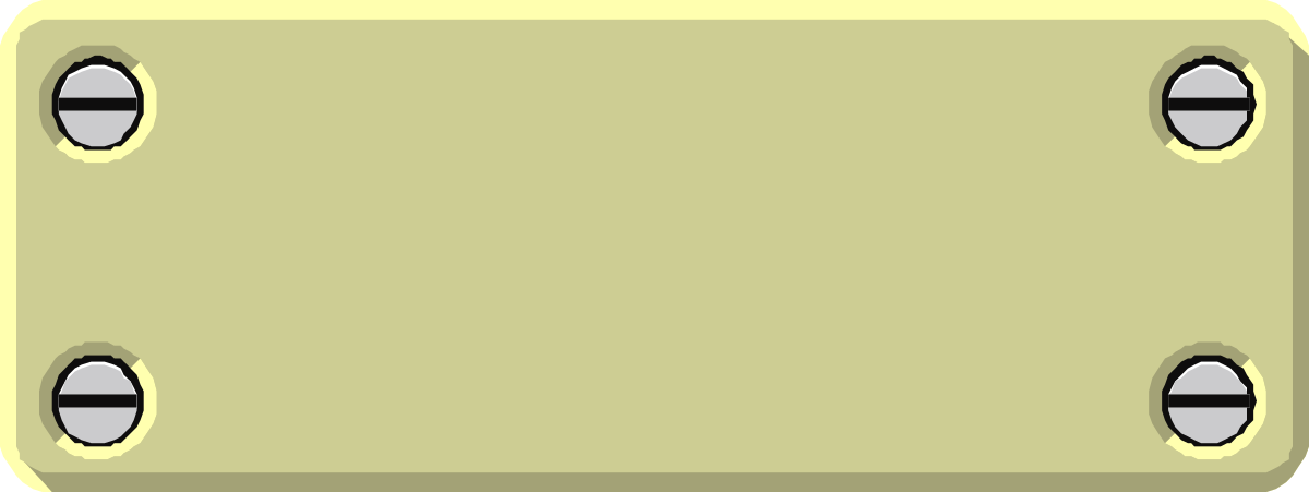 Yellow Rectangular Plate with Screws - Clipart for Borders and Bars