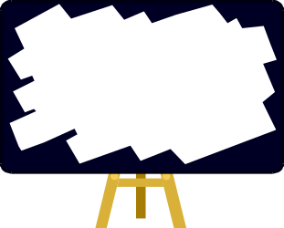 White and Blue Business Borders with Yellow Accent Clipart
