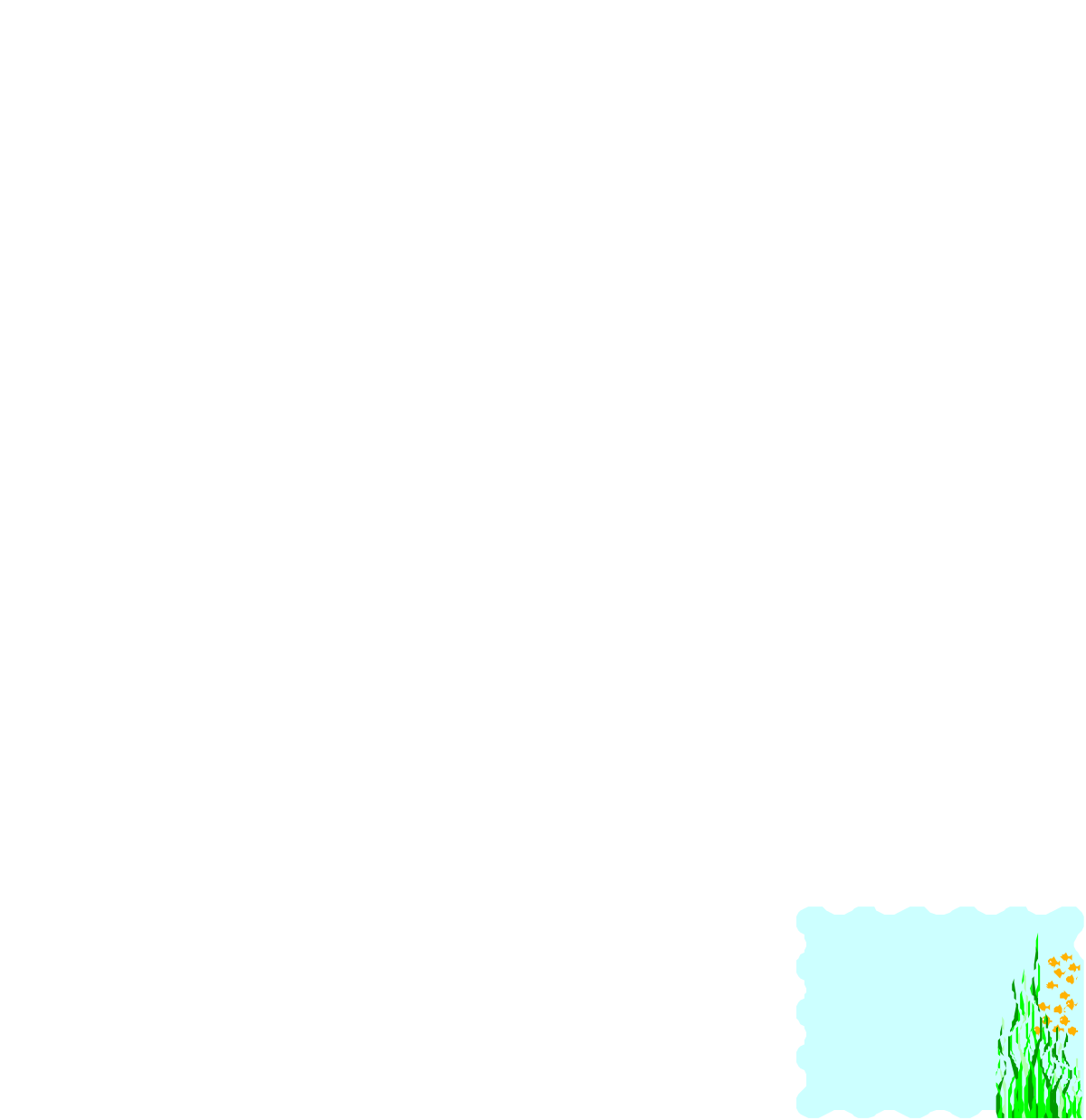 a cartoon character is standing in the grass clip art png transparent Borders with Plants - Cartoon Character Standing in Grass Clipart