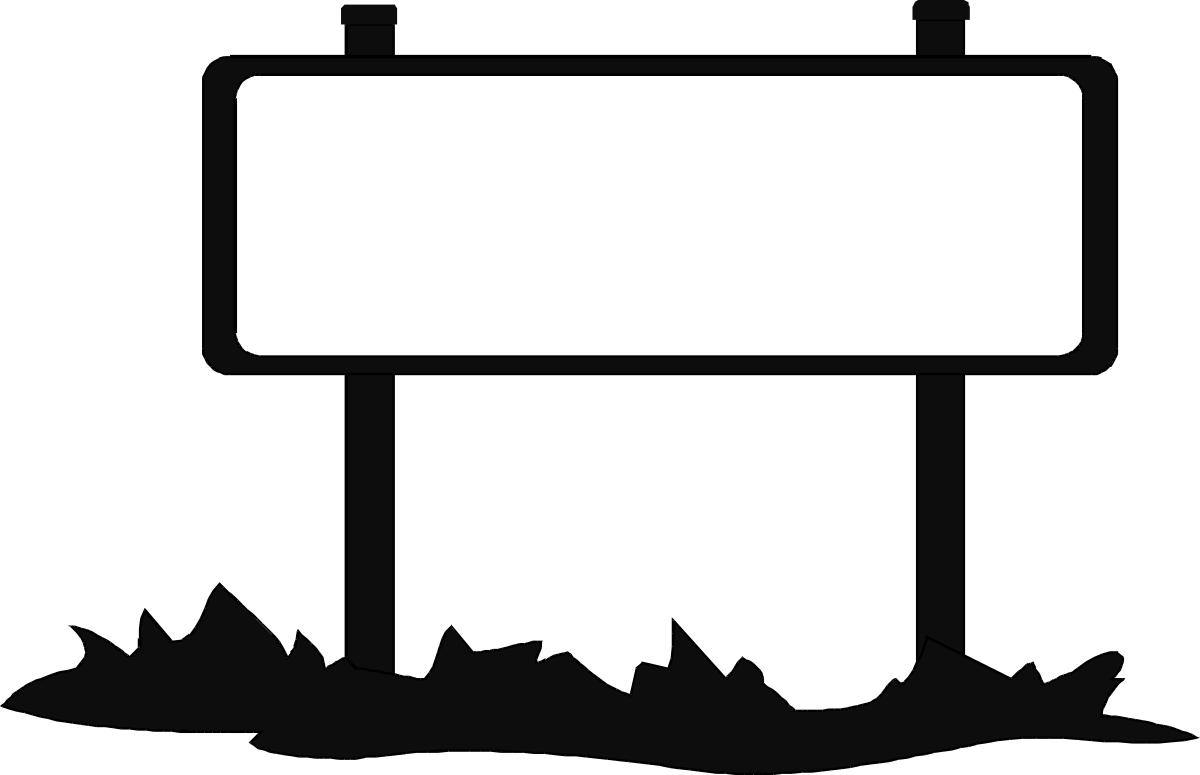 Business Sign Clipart with Grass and Black Background