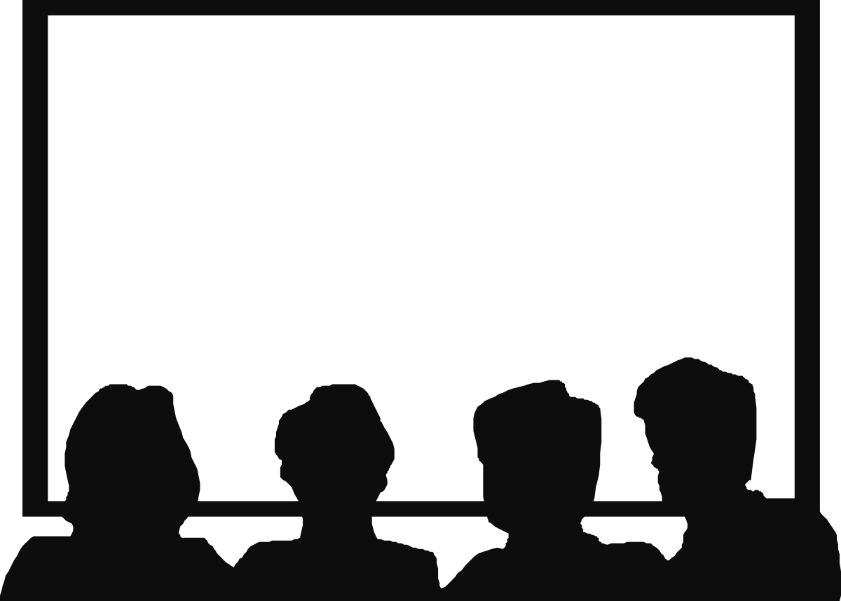 Silhouette of People Watching Movie - Business Clipart Borders