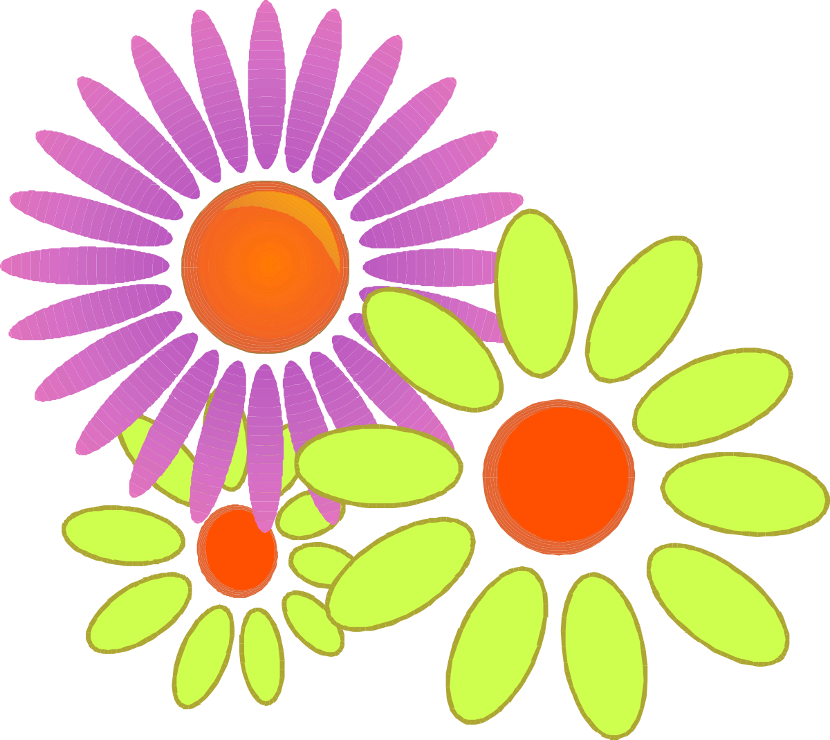 Colorful Flower Bouquet Clipart with Green Leaves for Creative Designs