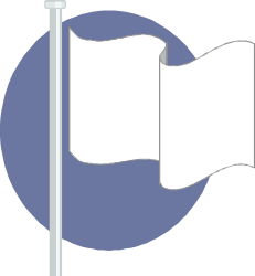 White Flag with Blue Circle - Versatile Clipart for Borders and Bars