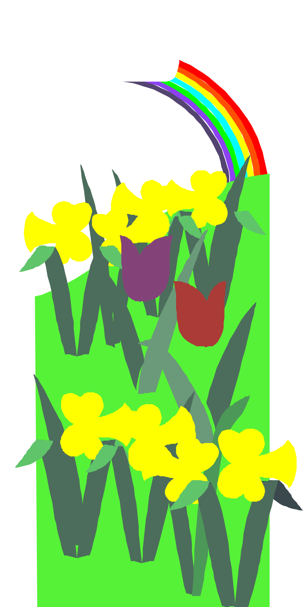 a rainbow in a green box with flowers clip art png transparent Vibrant Rainbow in Green Box with Floral Borders Clipart
