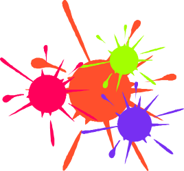 Colorful Paint Splash on Black Background Clipart