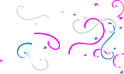 Blue and Pink Swirl Clipart on Black Background for Vibrant Designs