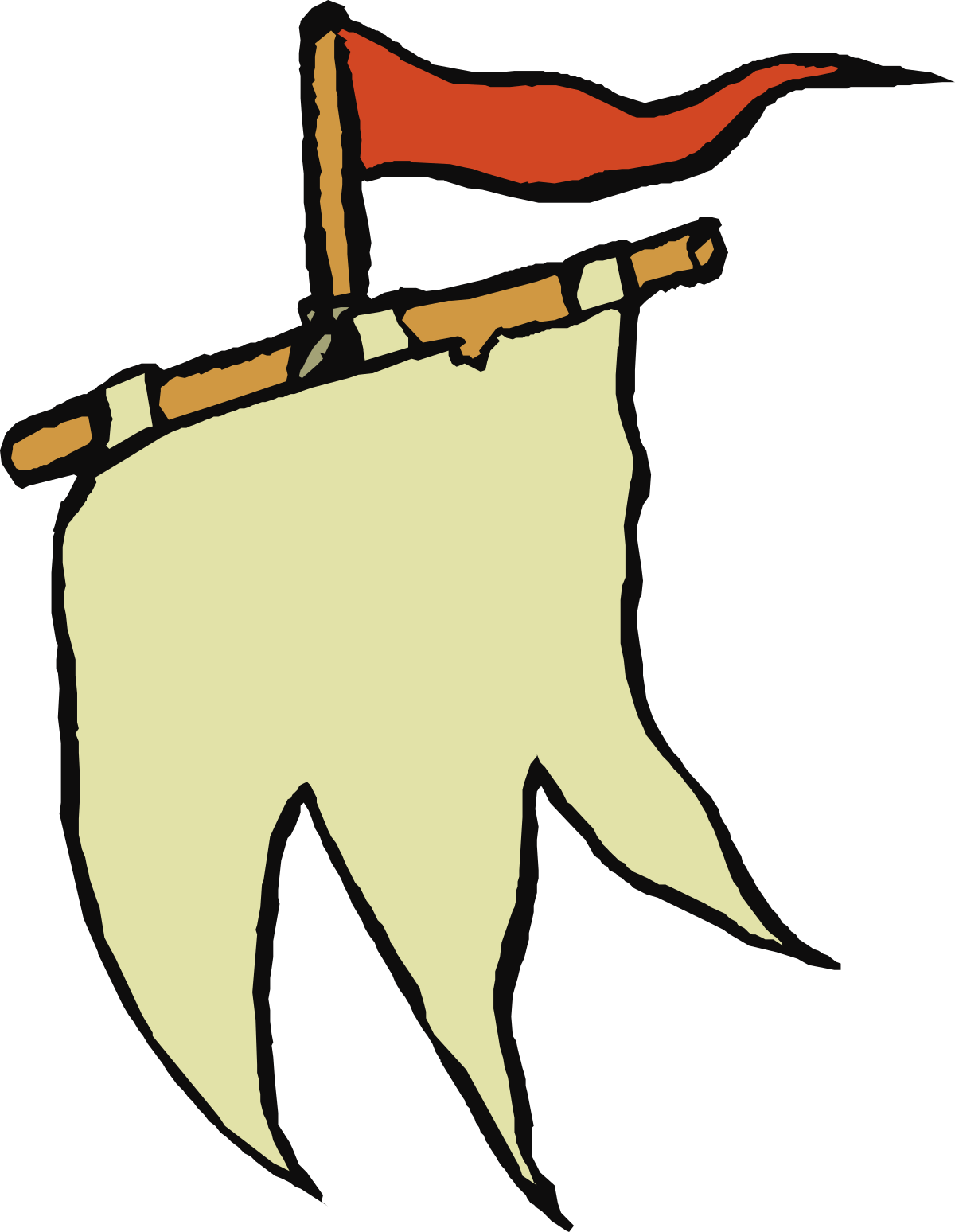 Tooth with Flag Clipart | Borders and Bars Design Element