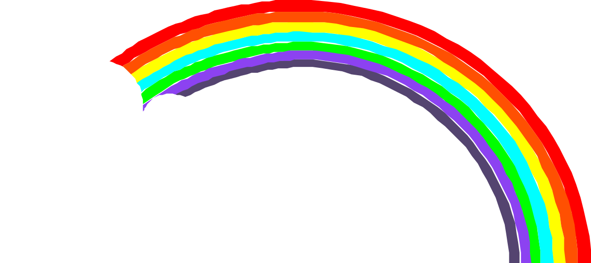 a rainbow with a cloud in the middle clip art png transparent Vibrant Rainbow with Cloud Clipart - Nature Inspired Design
