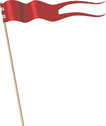 Red Flag with Gold Pole Clipart - Perfect for Borders and Bars
