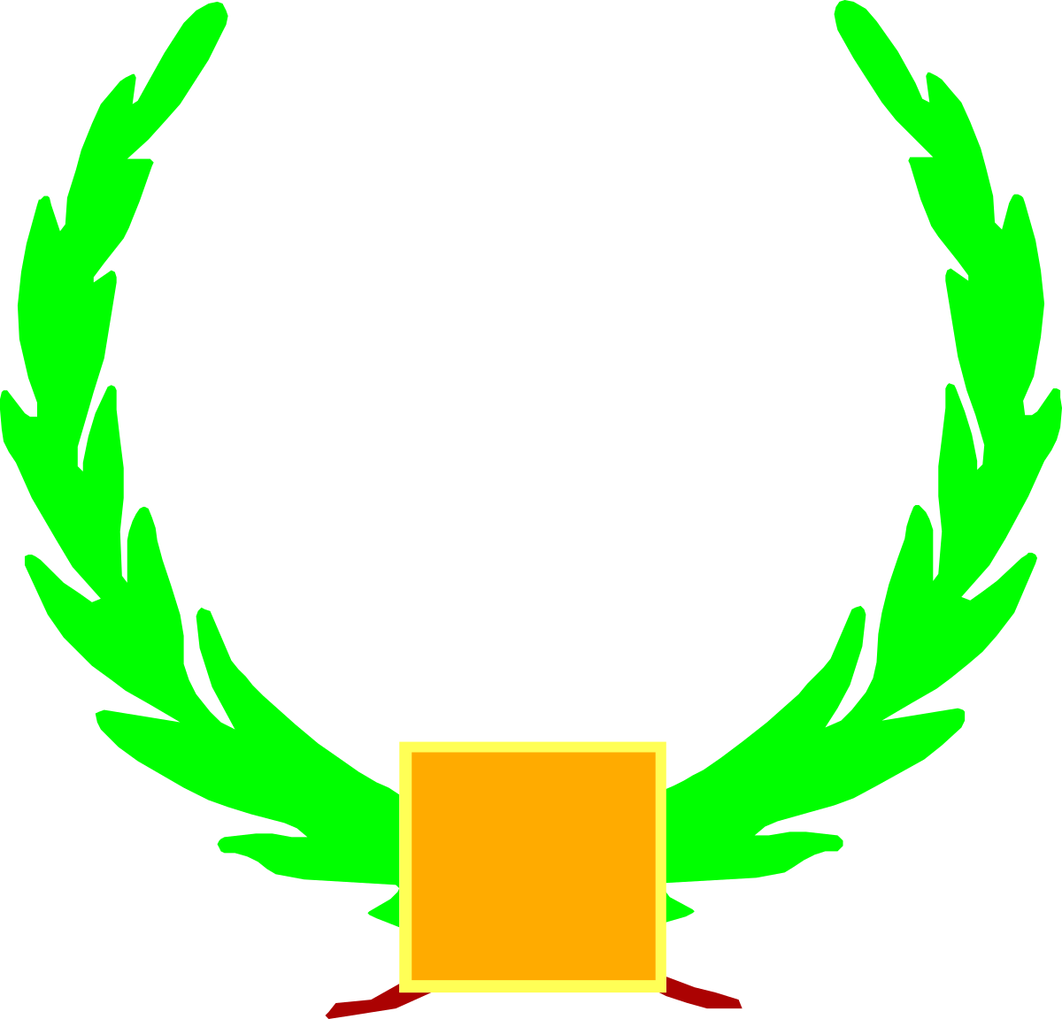 Green Laurel Wreath Clipart with Ribbon - Elegant Borders for Nature Themes