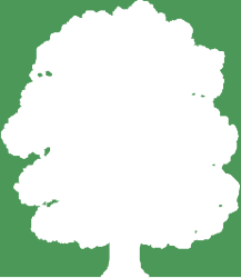White Tree Silhouette on Green Background - Elegant Clipart Design