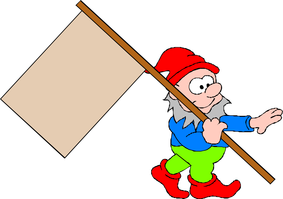 Cartoon Character Carrying Blank Sign - Versatile Clipart for Various Uses