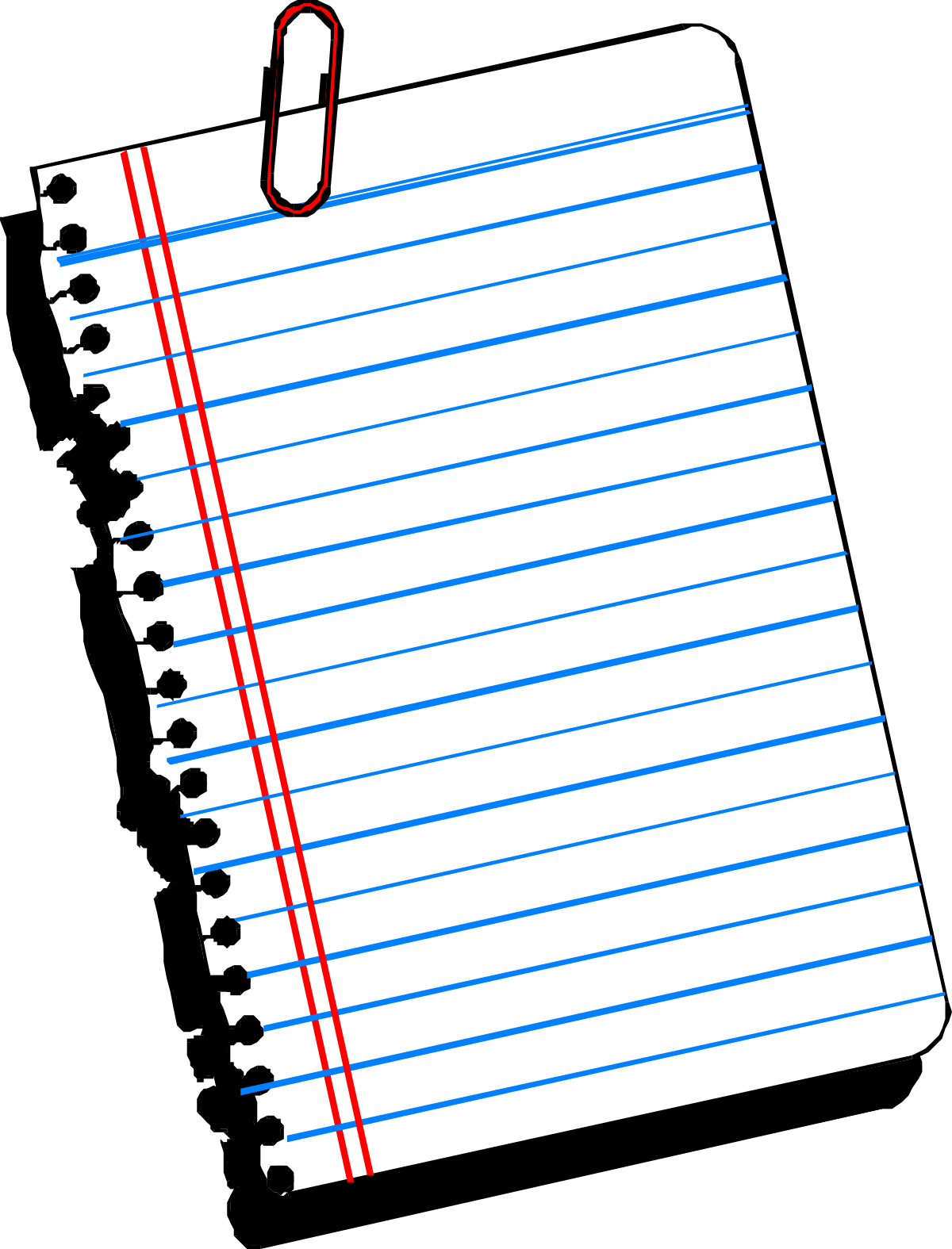 Borders Business Clipart: Note Paper with Red Line for Professional Use