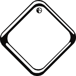 Borders Business Icon - White Square on Black Background Clipart