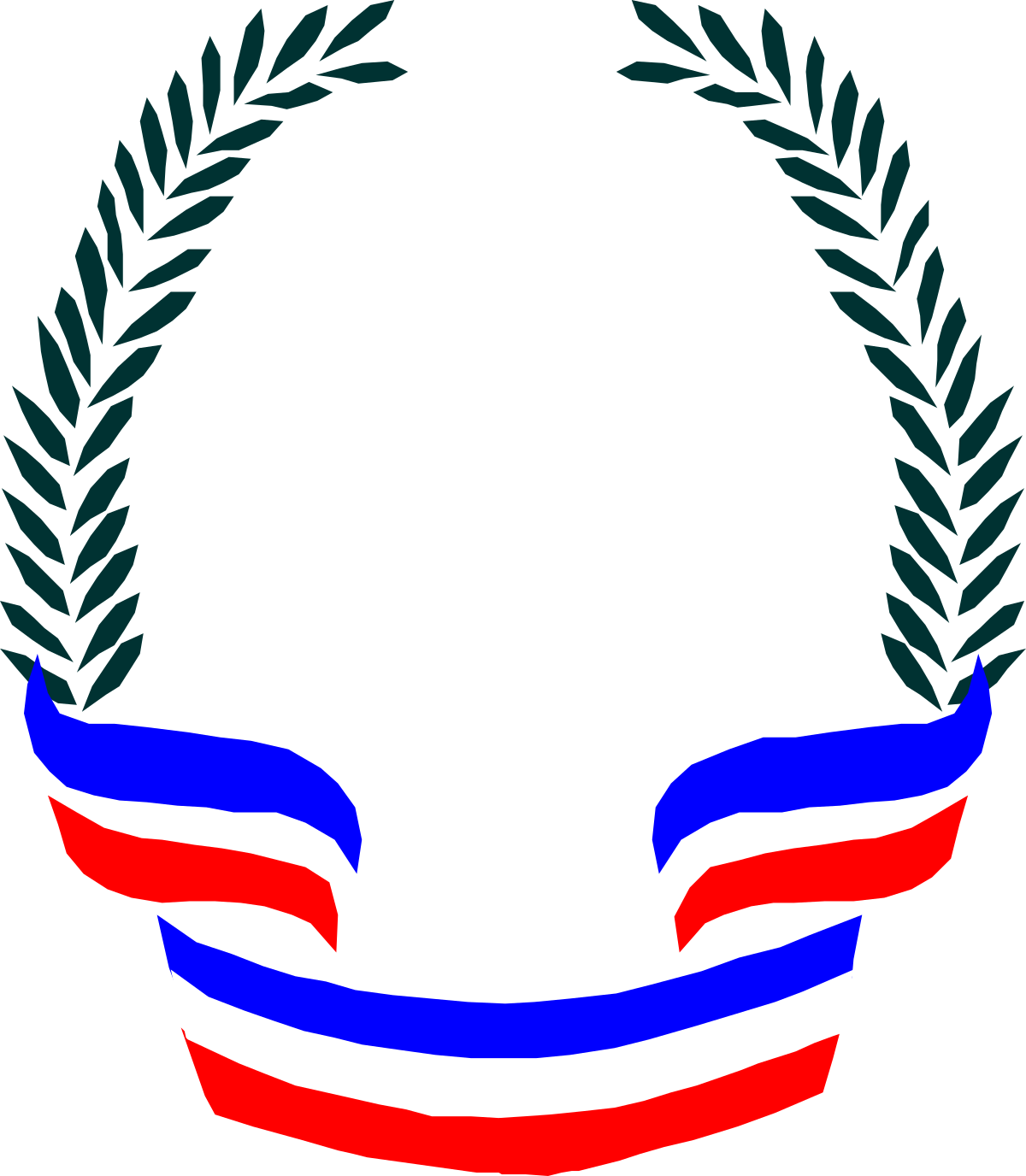 a laureled wreath with the colors of the french flag clip art png transparent French Flag Colored Laureled Wreath Clipart for Celebrations