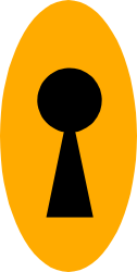 Yellow Keyhole Icon Clipart - Decorative Borders and Miscellaneous Designs