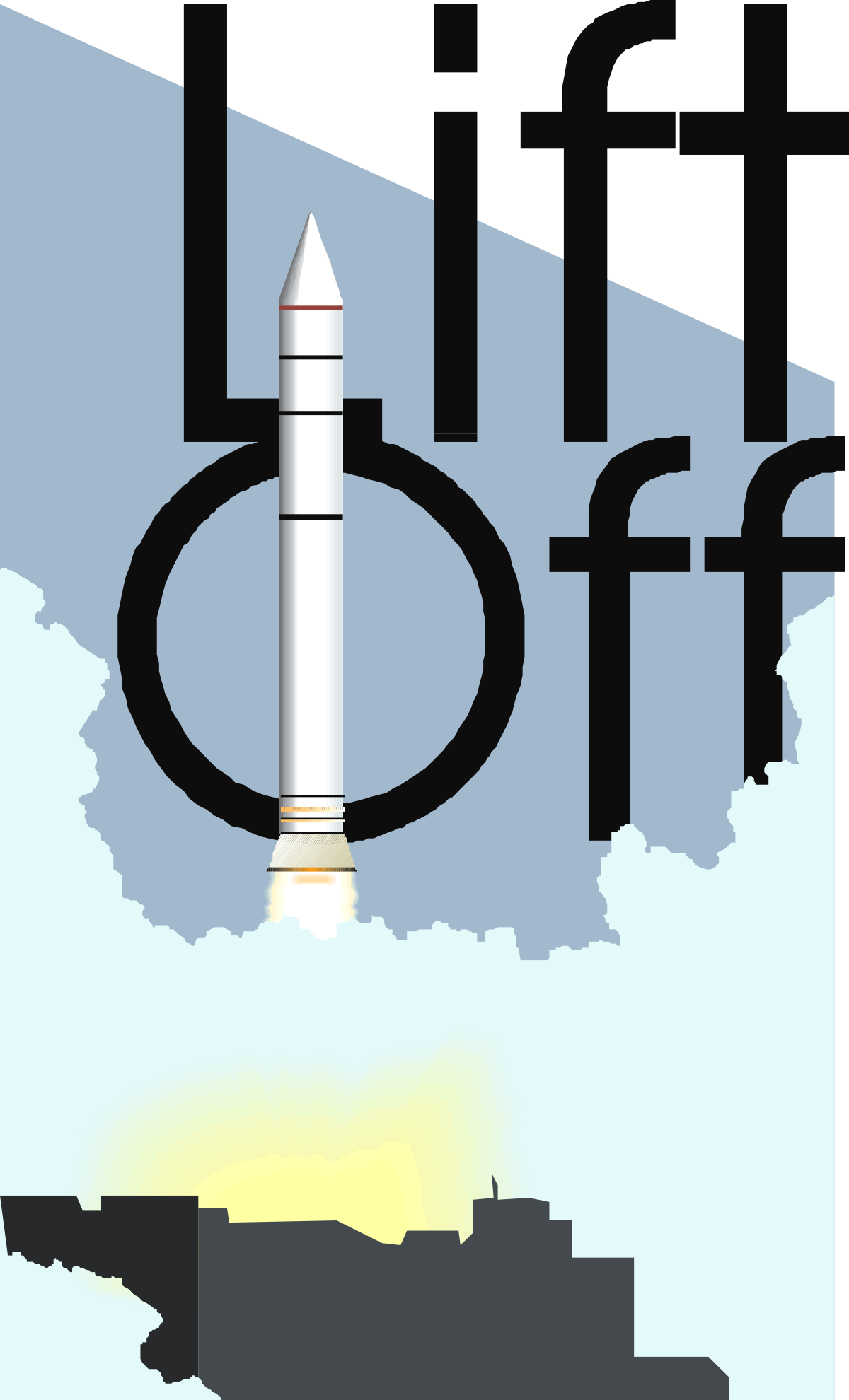 Rocket Flying Through Sky - Dynamic Clipart for Business Borders