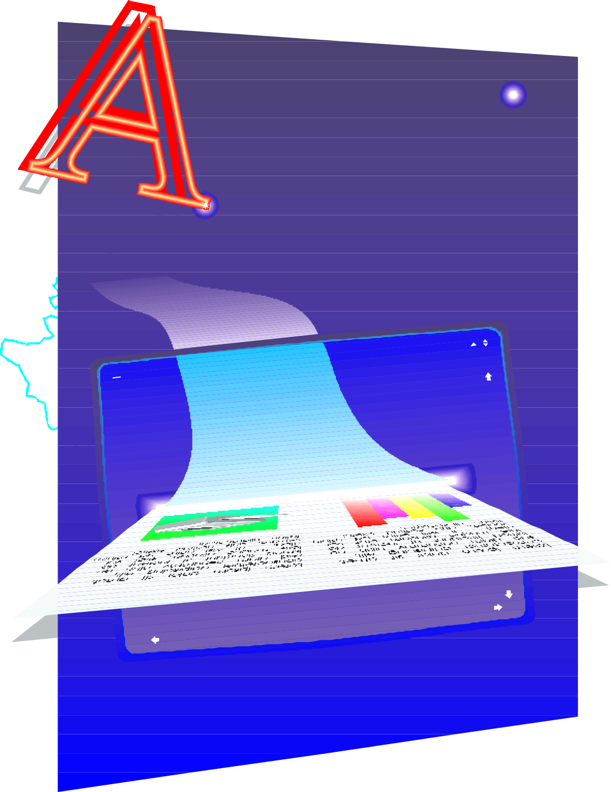 Laptop with Paper and Red Arrow Clipart for Business Borders