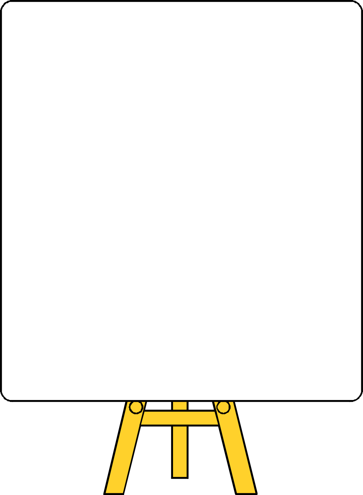 Borders Business Whiteboard Clipart with Yellow Stand