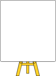 Borders Business Whiteboard Clipart with Yellow Stand