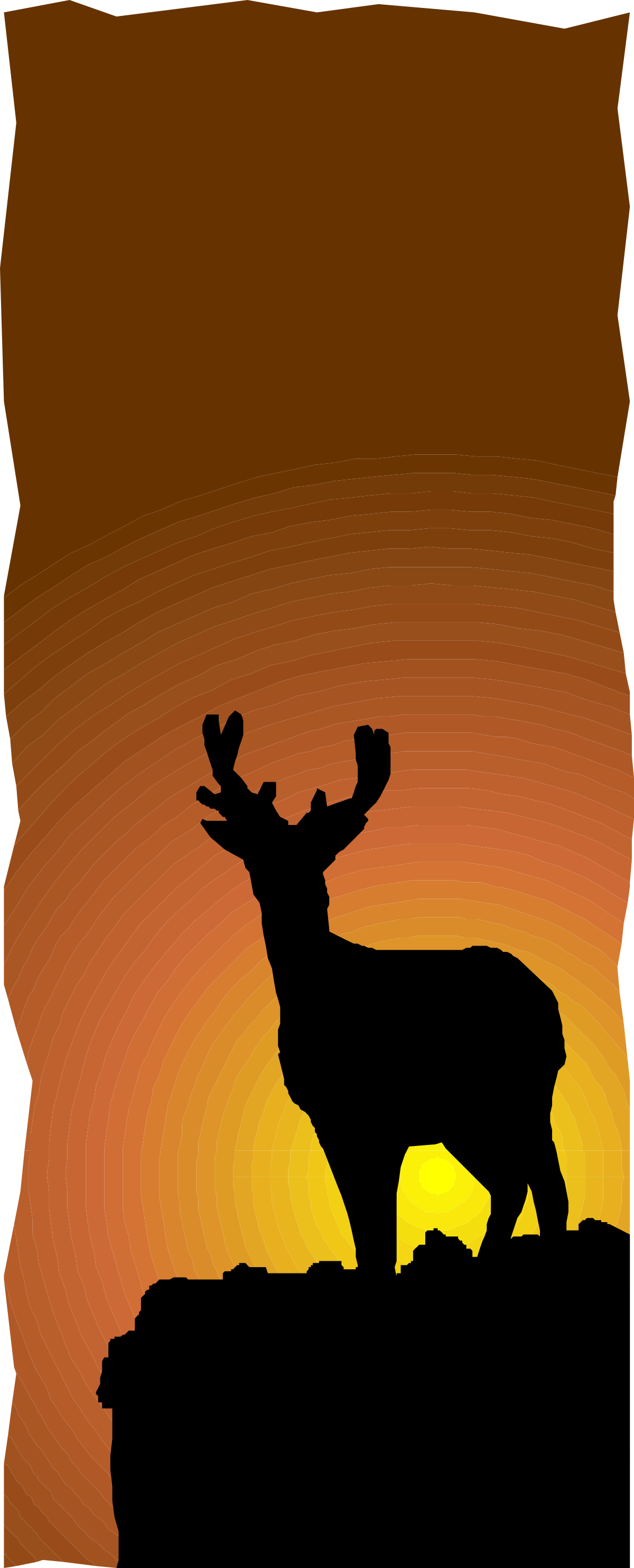 Silhouette of a Goat Against a Beautiful Sunset - Clipart