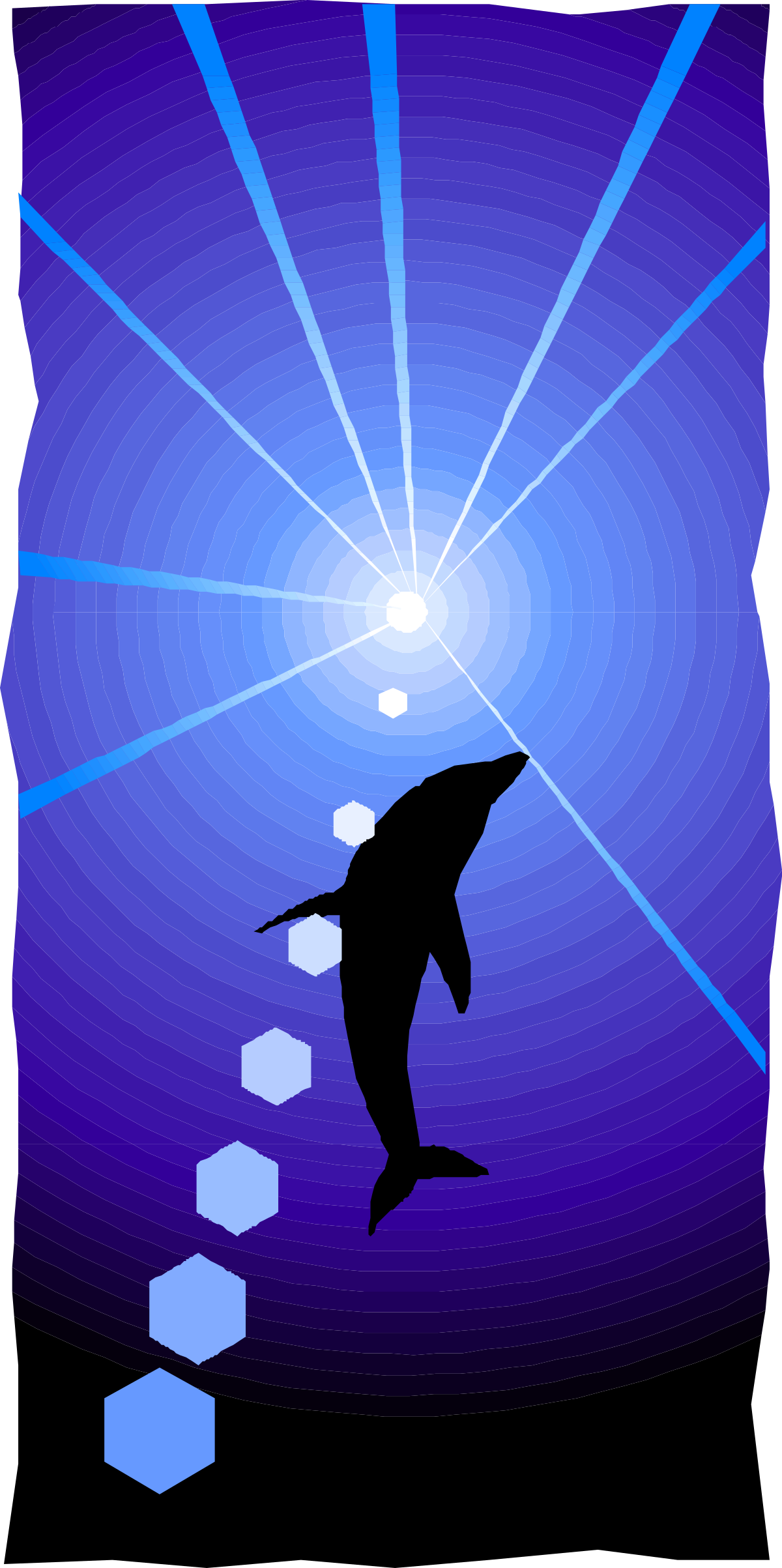 Dolphin Jumping in Ocean with Bright Sun - Vibrant Clipart for Animal Lovers