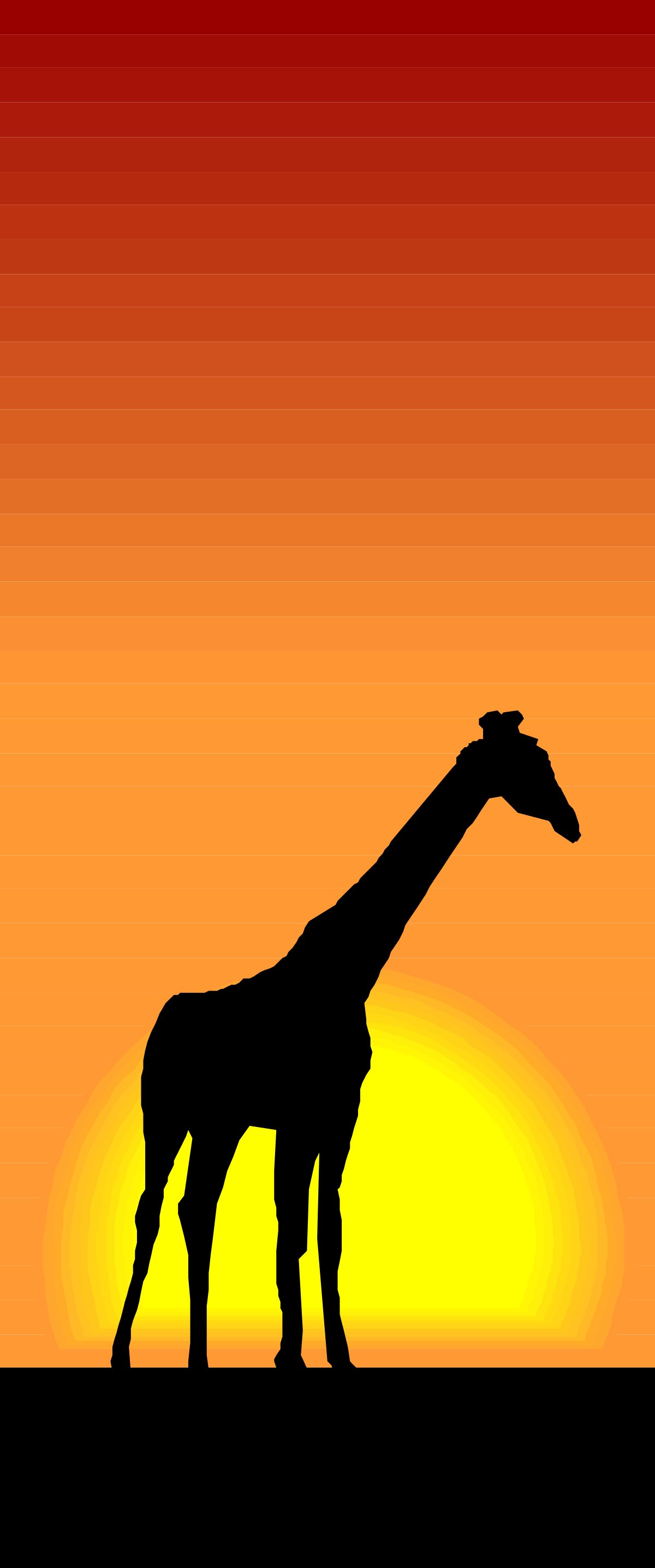 a gi git standing in the sunset clip art png transparent Sunset Clipart of a Majestic Giraffe with Borders