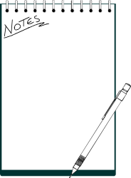 Business Borders Clipart: Note Pad with Pen and Clip Art