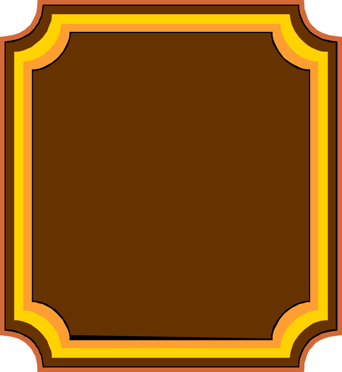 Brown and Yellow Frame Clipart - Elegant Decorative Borders