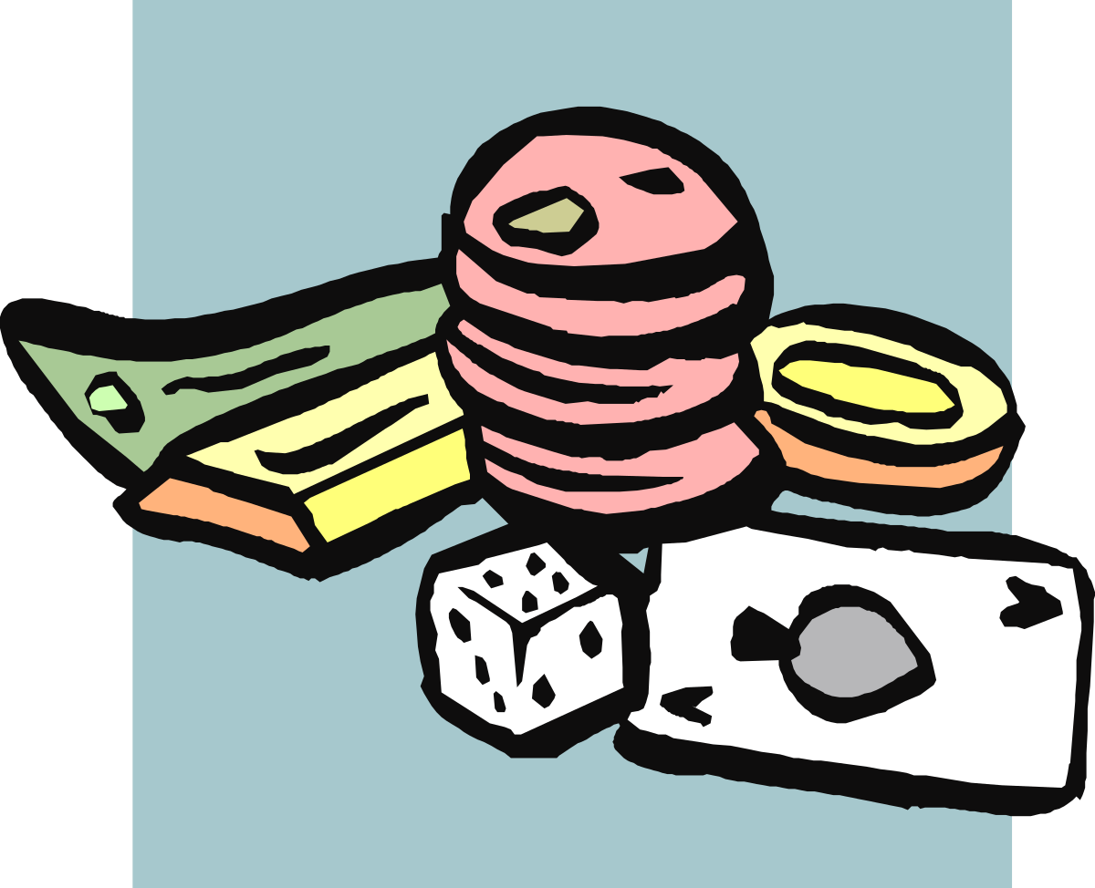 BORDERS and LEISURE: Vibrant Pile of Dice on a Blue Background Clipart