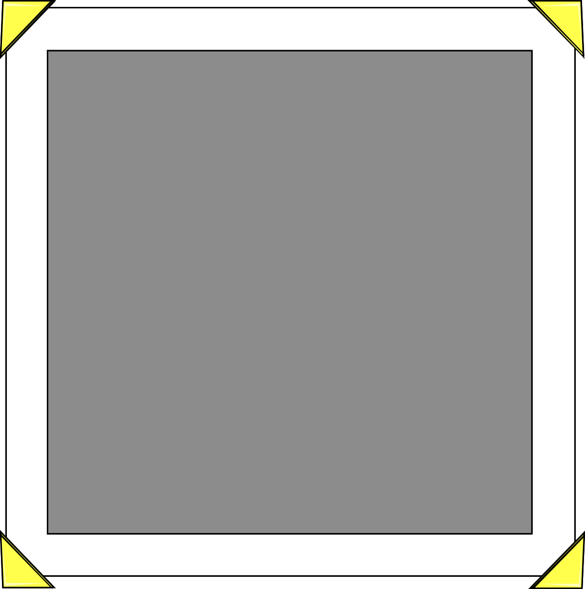 Square Frame with Yellow Border Clipart for Creative Designs