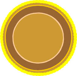Brown Plate with Yellow Border Clipart - Decorative Culinary Design