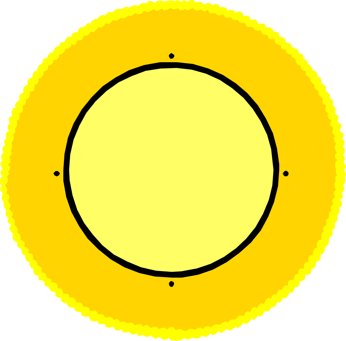 Yellow Circle with Black Outline Clipart - Versatile Borders for Design