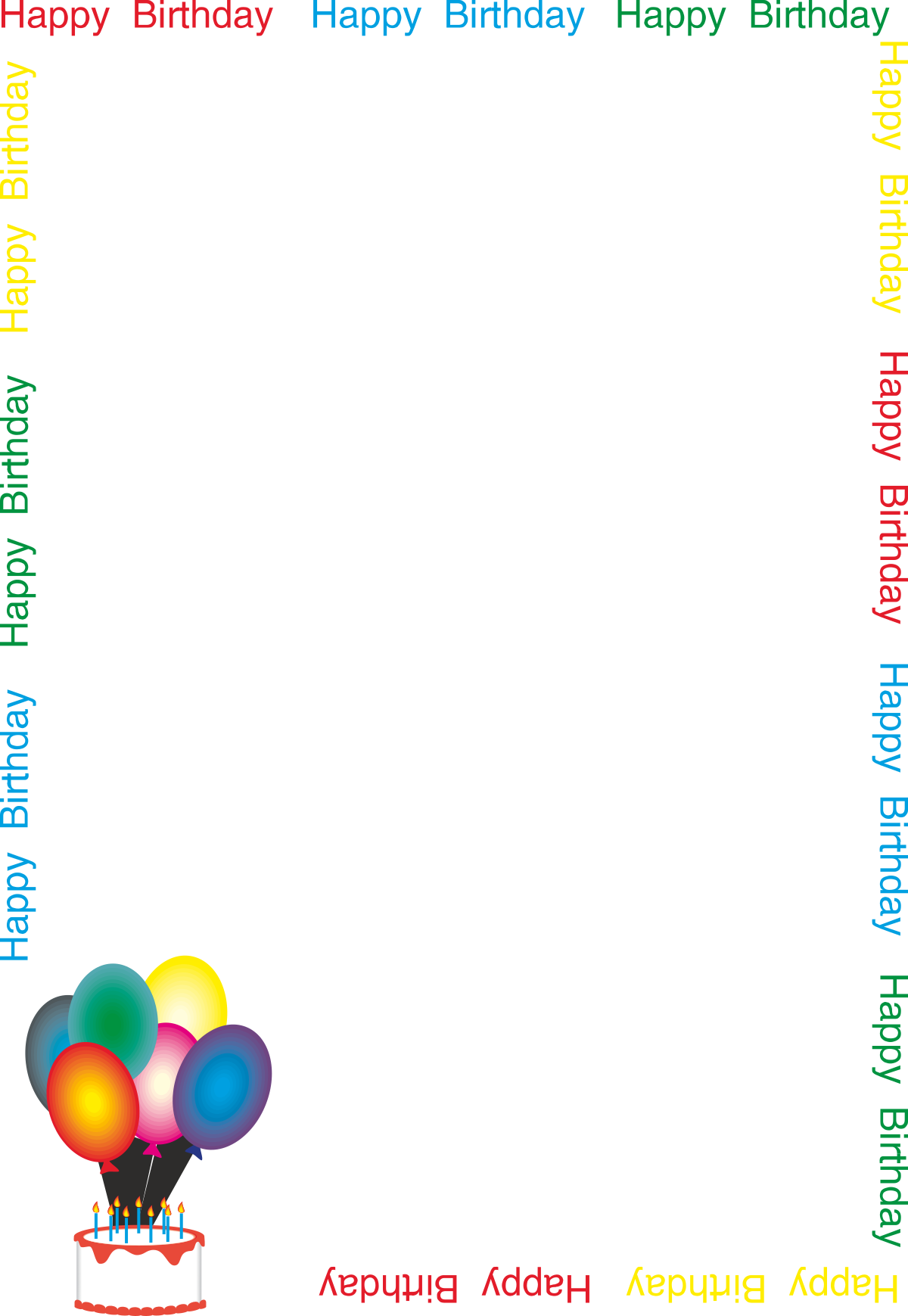 Holiday Birthday Borders - Free Clipart for Cards and Celebrations