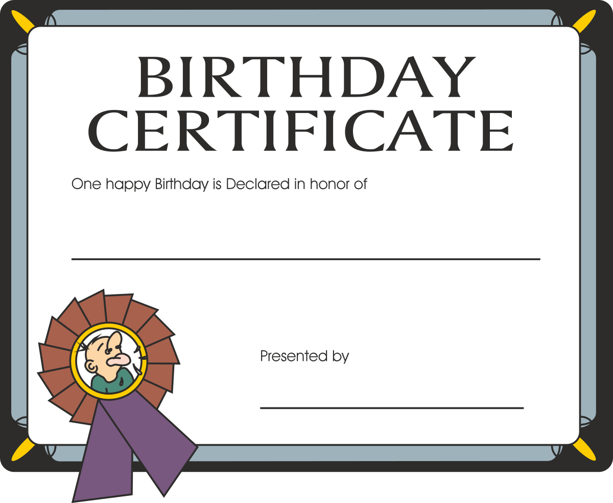 birthday certificate template free download documents clip art png transparent Free Downloadable Birthday Certificate Template Clipart