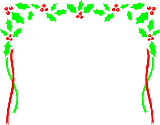 Holly Wreath with Red Berries - Festive Borders & Plant Clipart