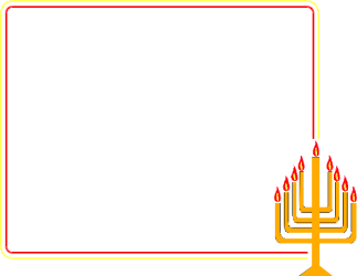 Borders Holiday Clipart: Festive Hanukkah Design with Candles and Red Frame