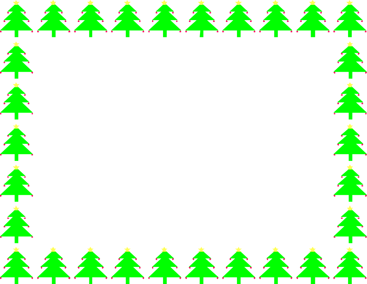 Christmas Tree Frame Clipart - Festive Holiday Borders for SVG Designs