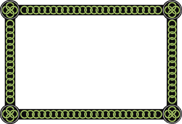 Green Frame with Chain - Decorative Borders and Frames Clipart