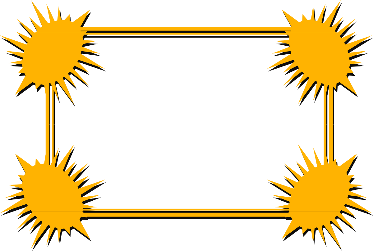 Yellow Star Frame Clipart - Decorative Borders for Creative Projects
