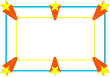 Square Clipart with Five Stars - Decorative Borders & Frames