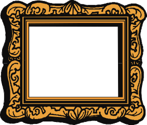 Black and Orange Frame with Gold Border Clipart - Elegant Design
