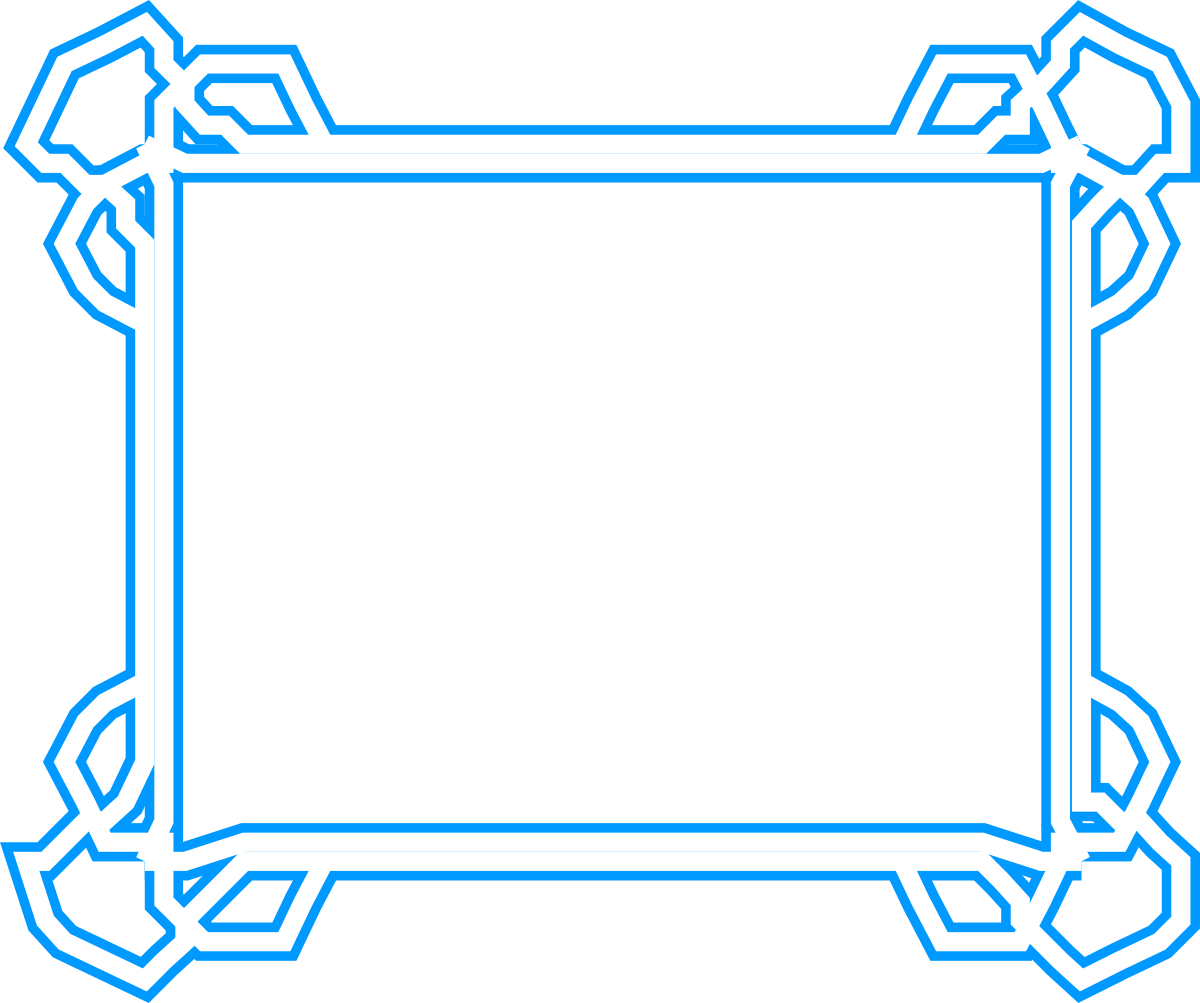 Blue Frame with Arrows Clipart - Elegant Borders & Frames Design