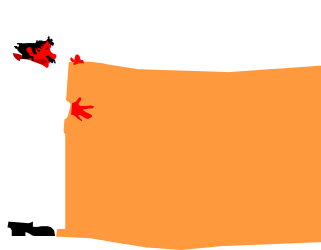 Chef Holding Large Orange Flag Clipart - Vibrant Culinary Symbolism