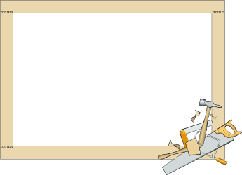 Picture Frame with Hammer Clipart - Business Borders Design