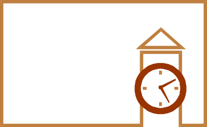 Elegant Brown Frame Clock Clipart for Business Designs