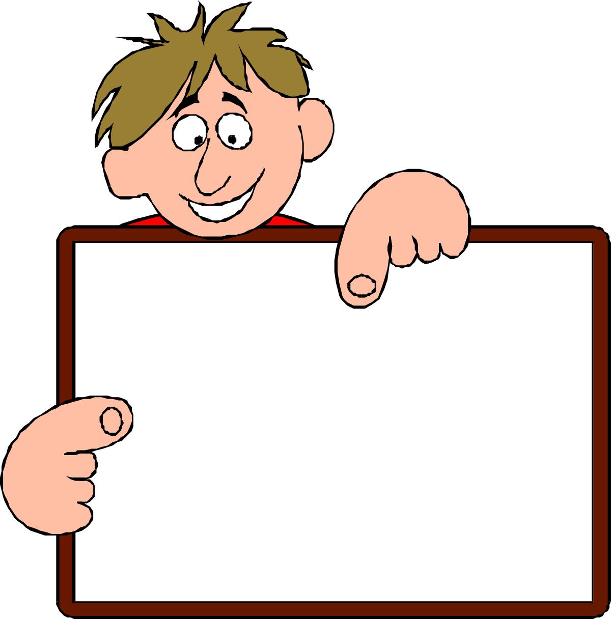 BORDERS - Boy Holding a Sign Clipart for Creative Projects