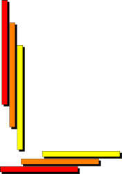 Black and White Square with Red and Yellow Borders Clipart