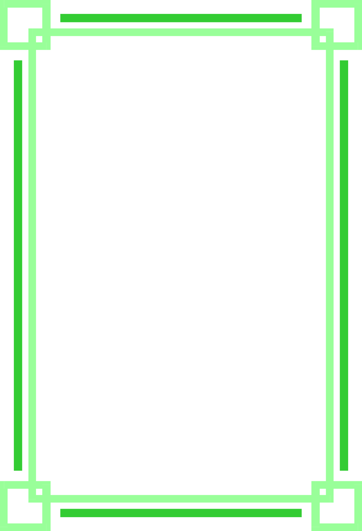 Green Square Frame with Black Background Clipart for Elegant Borders